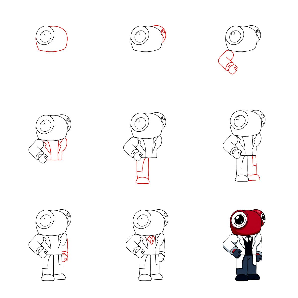 Red Rainbow Friend dessin