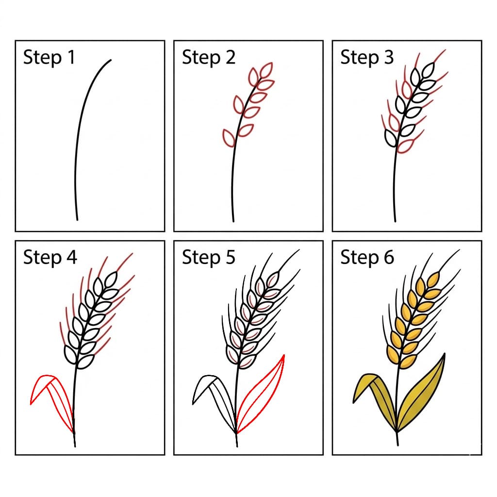 Tutoriel sur le blé dessin