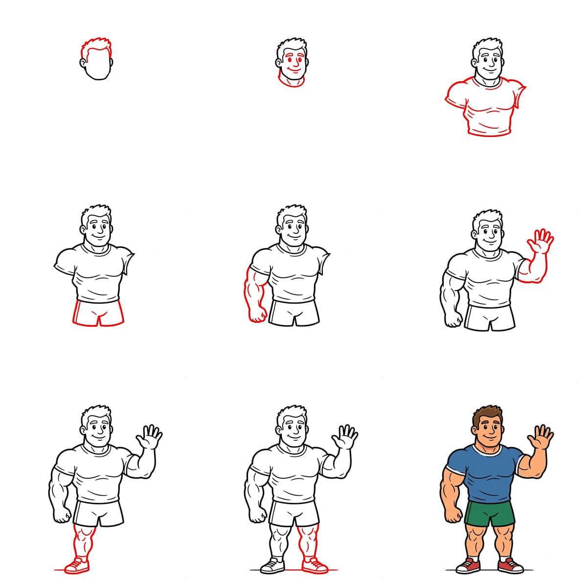 Homme musclé dessin