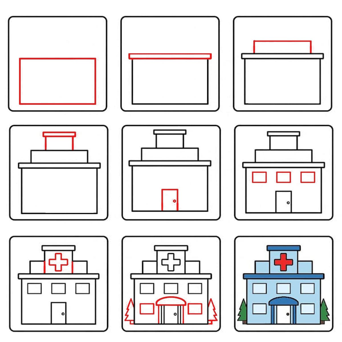 Hôpital moderne dessin