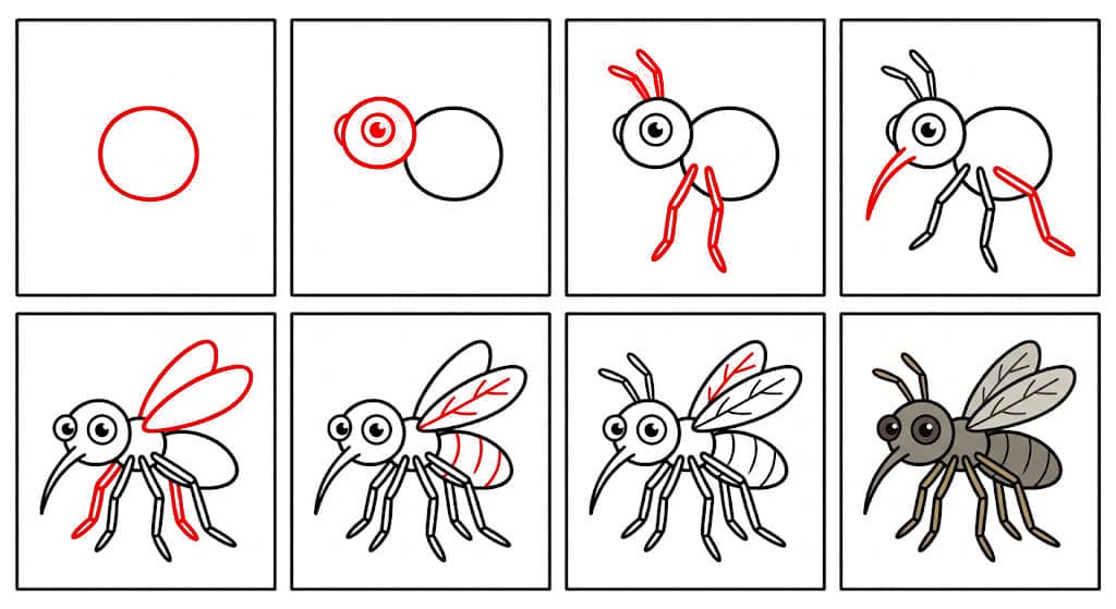 Moustique aux grands yeux dessin