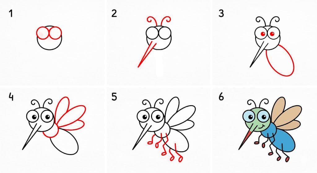 Moustique de dessin animé pour enfants dessin