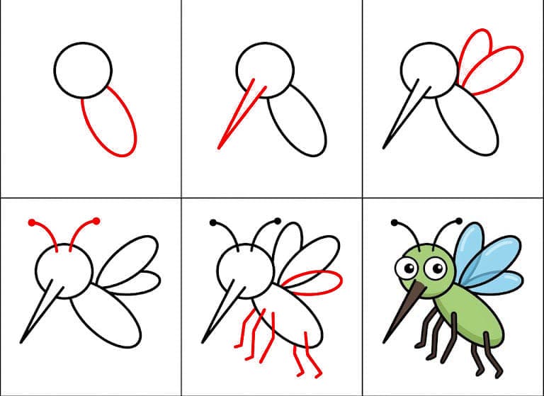 Moustique facile dessin