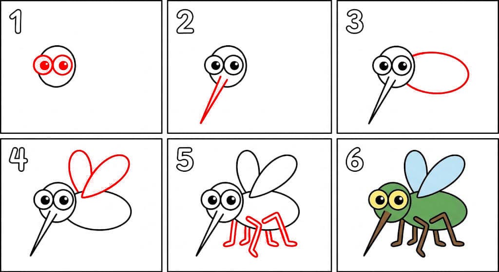 Moustique facile pour enfants dessin