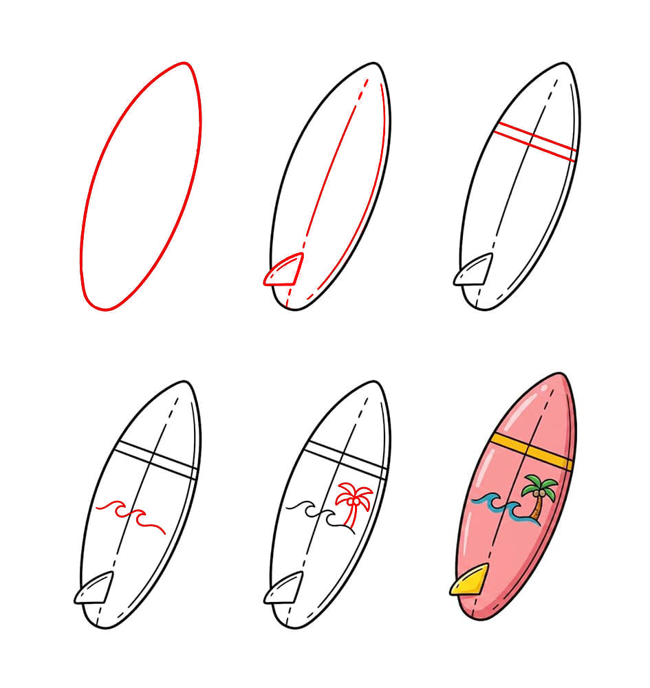Planche de surf d'été dessin