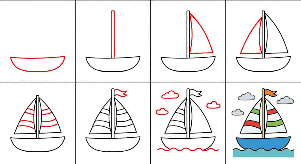 Simple Voilier dessin
