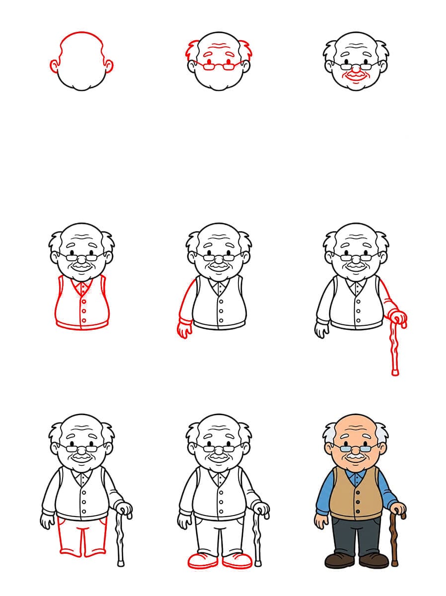 Vieil homme dessin