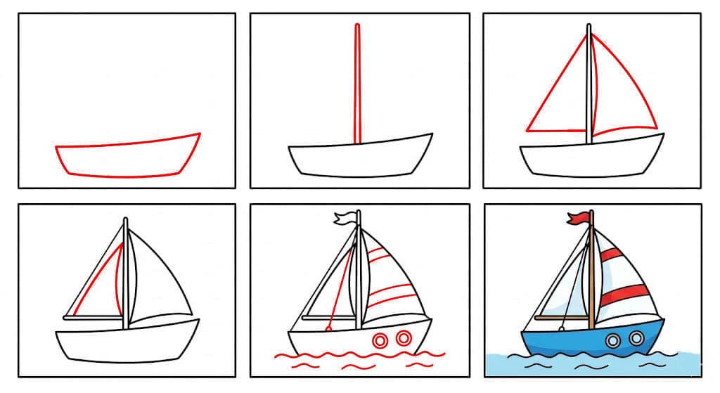 Voilier facile dessin