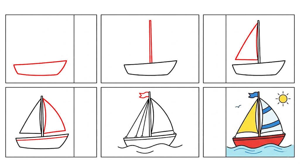 Voilier flottant dessin