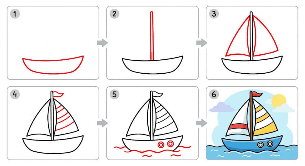 Voilier pour enfants dessin