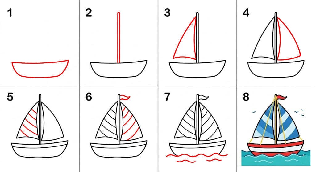Voilier simple dessin