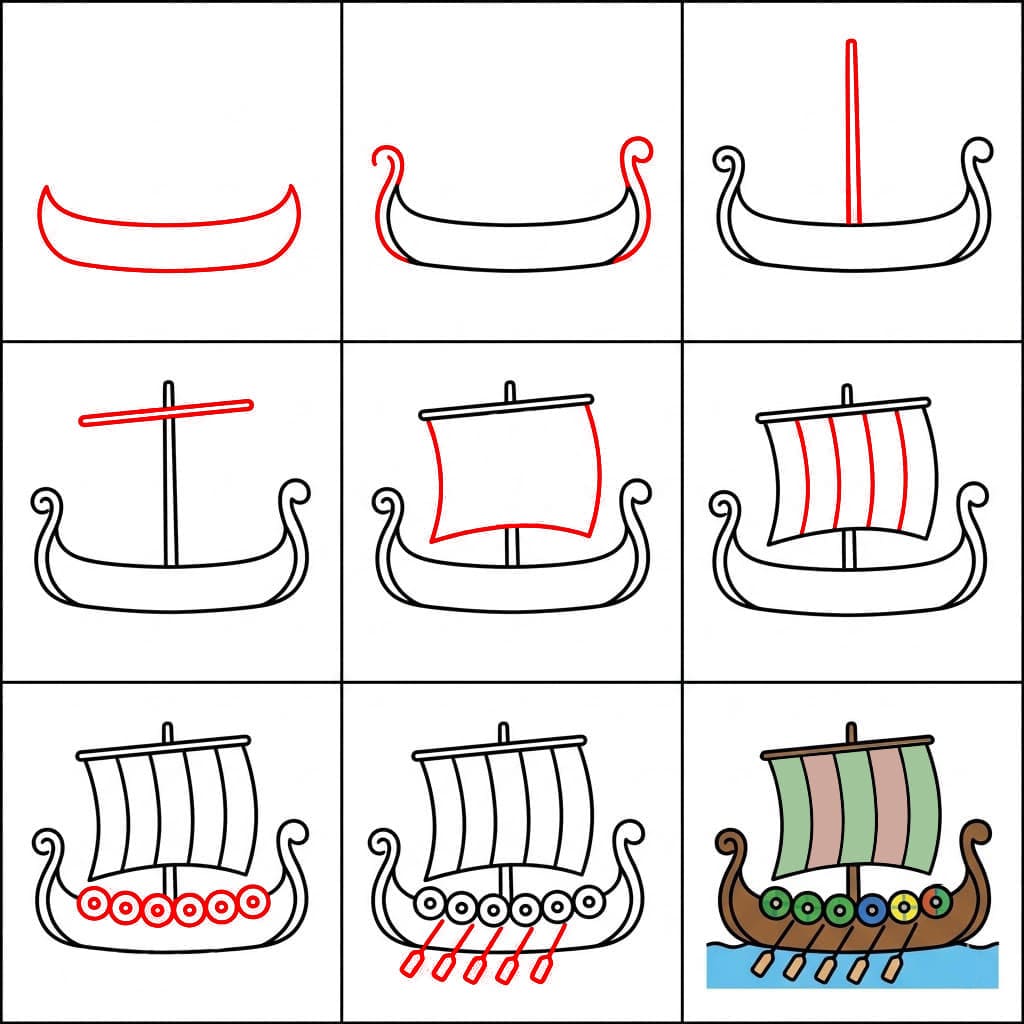 Bateau viking dessin