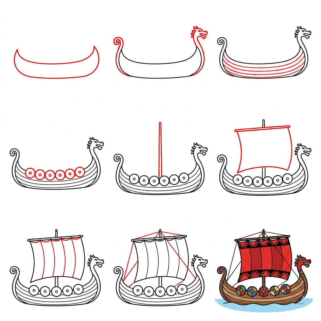 Bateau viking Image dessin