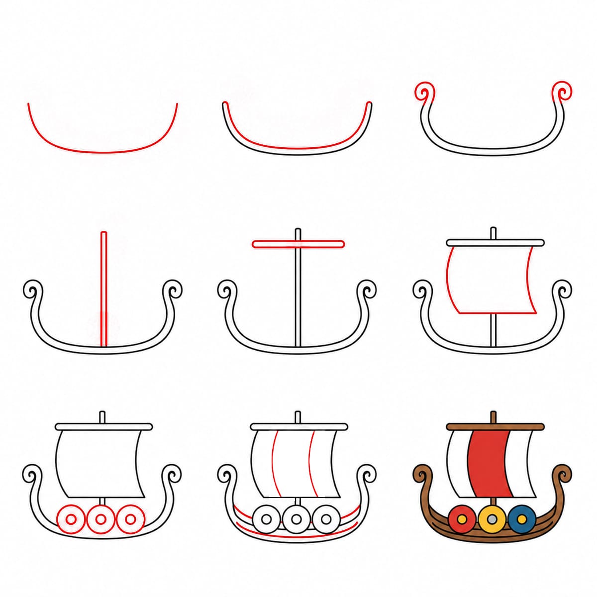 Bateau viking pour enfants image dessin