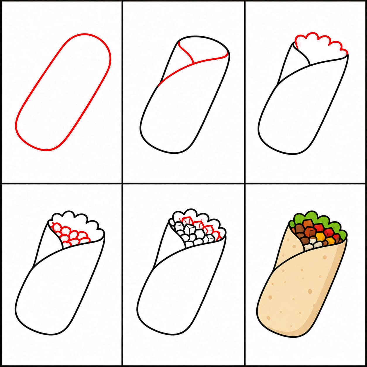 Burrito coloré dessin