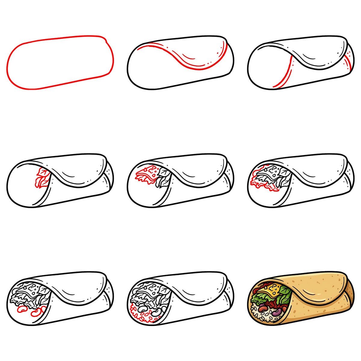 Burrito délicieux dessin