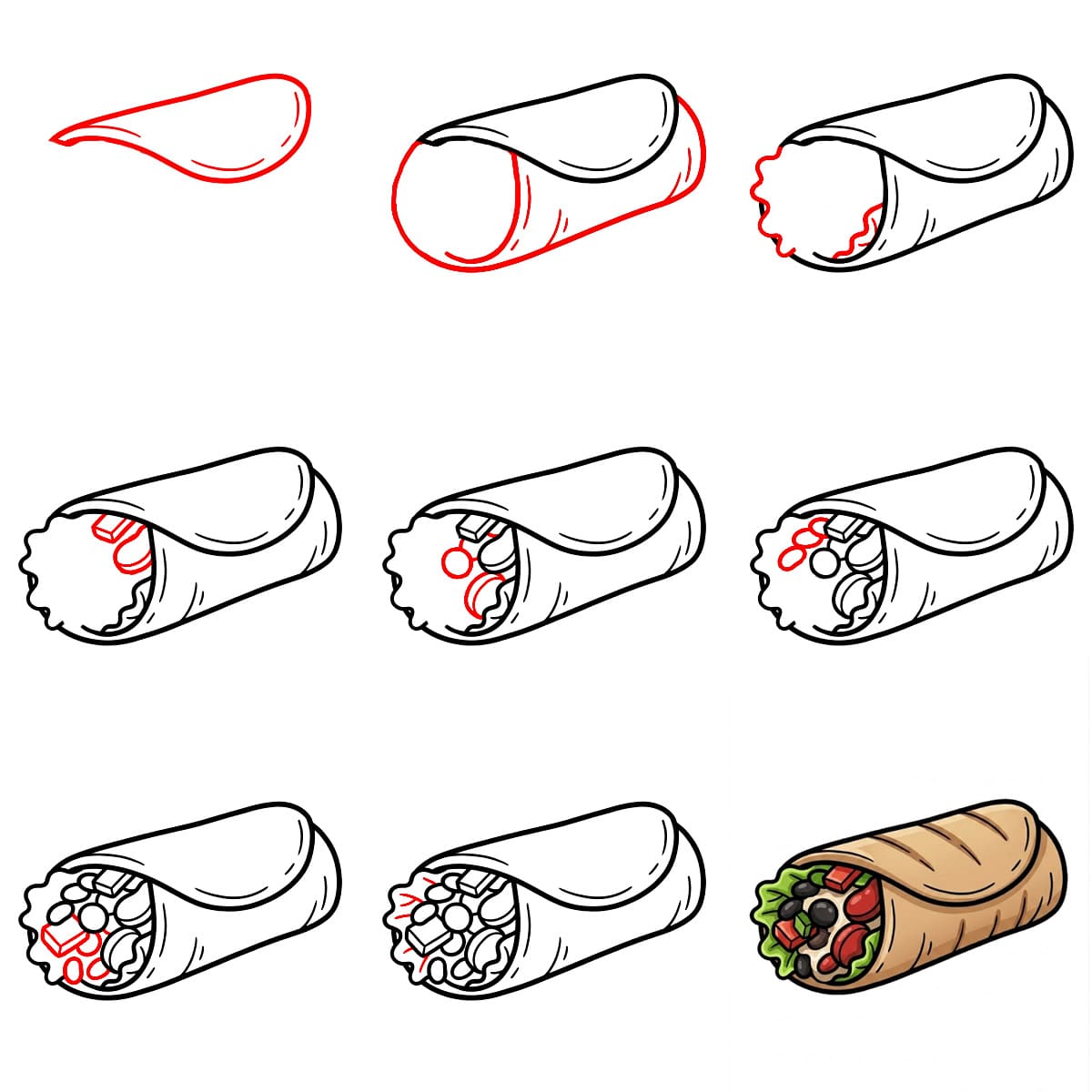 Burrito simple dessin
