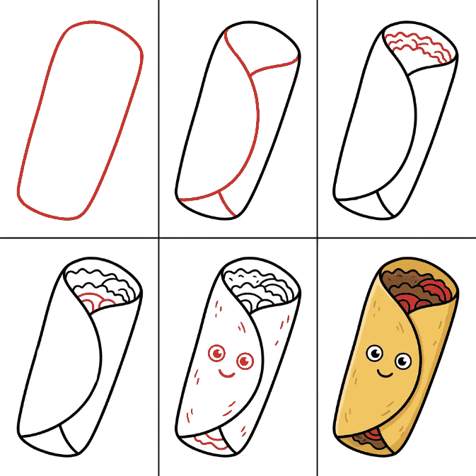 Burrito simple pour les enfants dessin