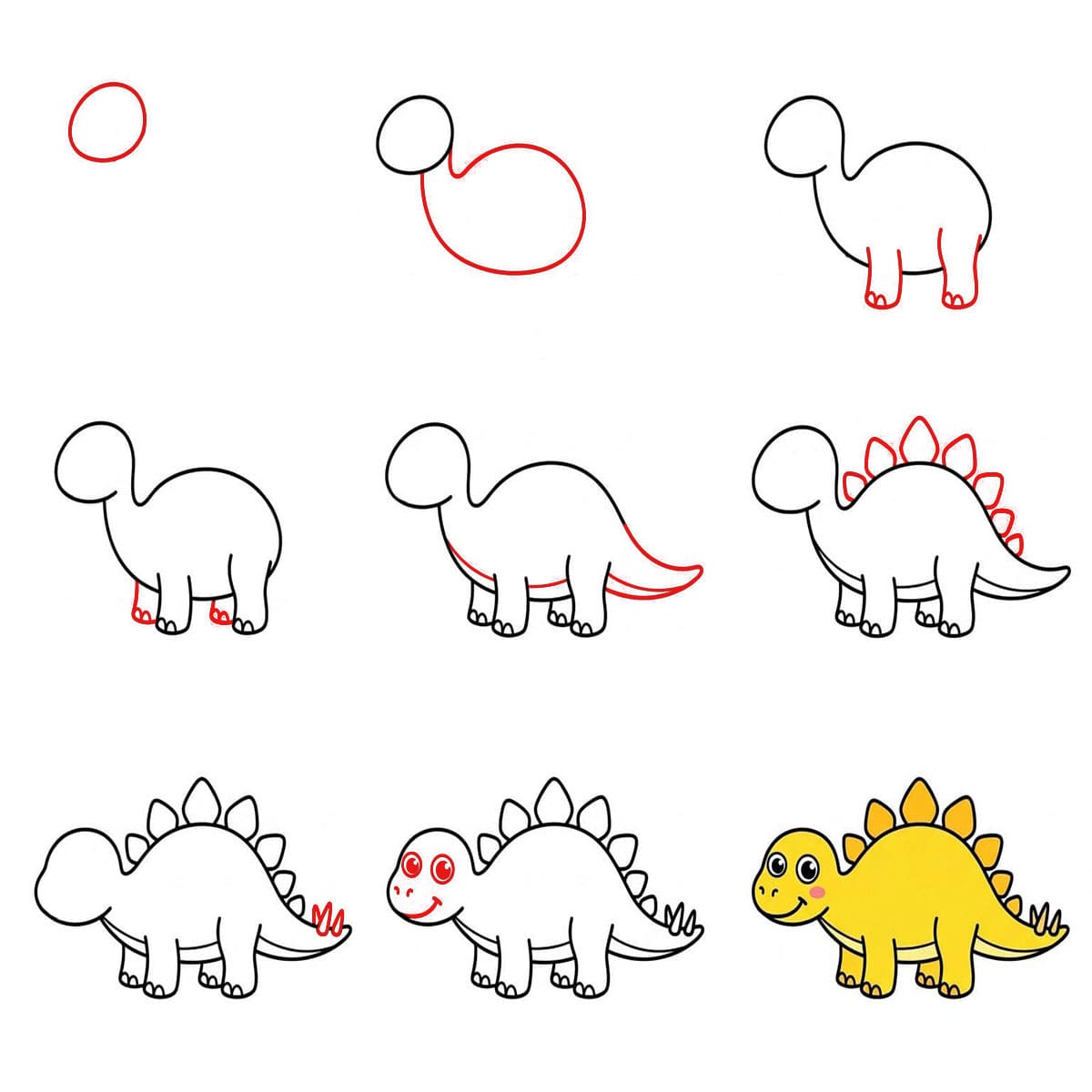Dinosaure stégosaure dessin