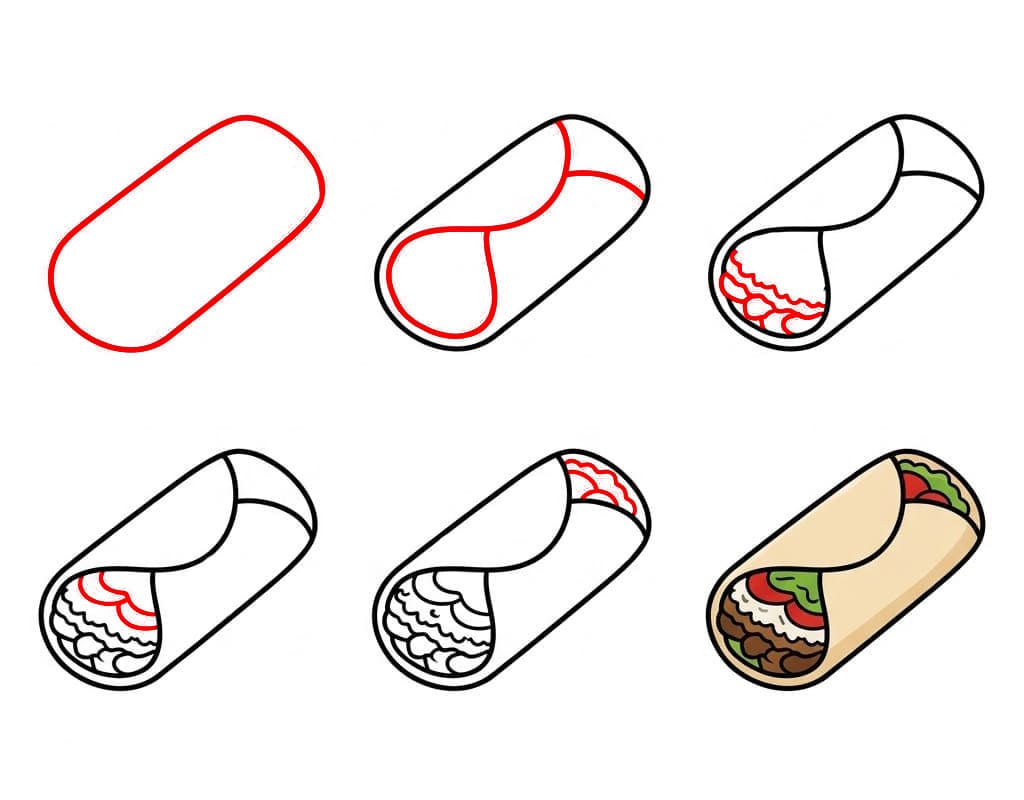Image de burrito facile dessin