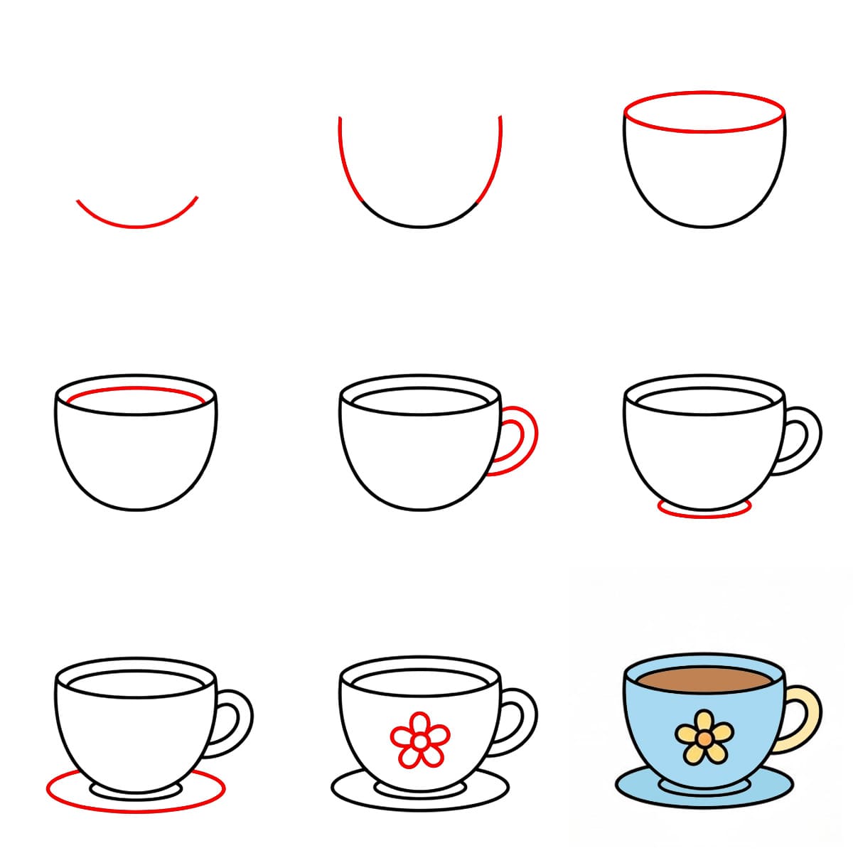 Image de fleur dans une tasse dessin