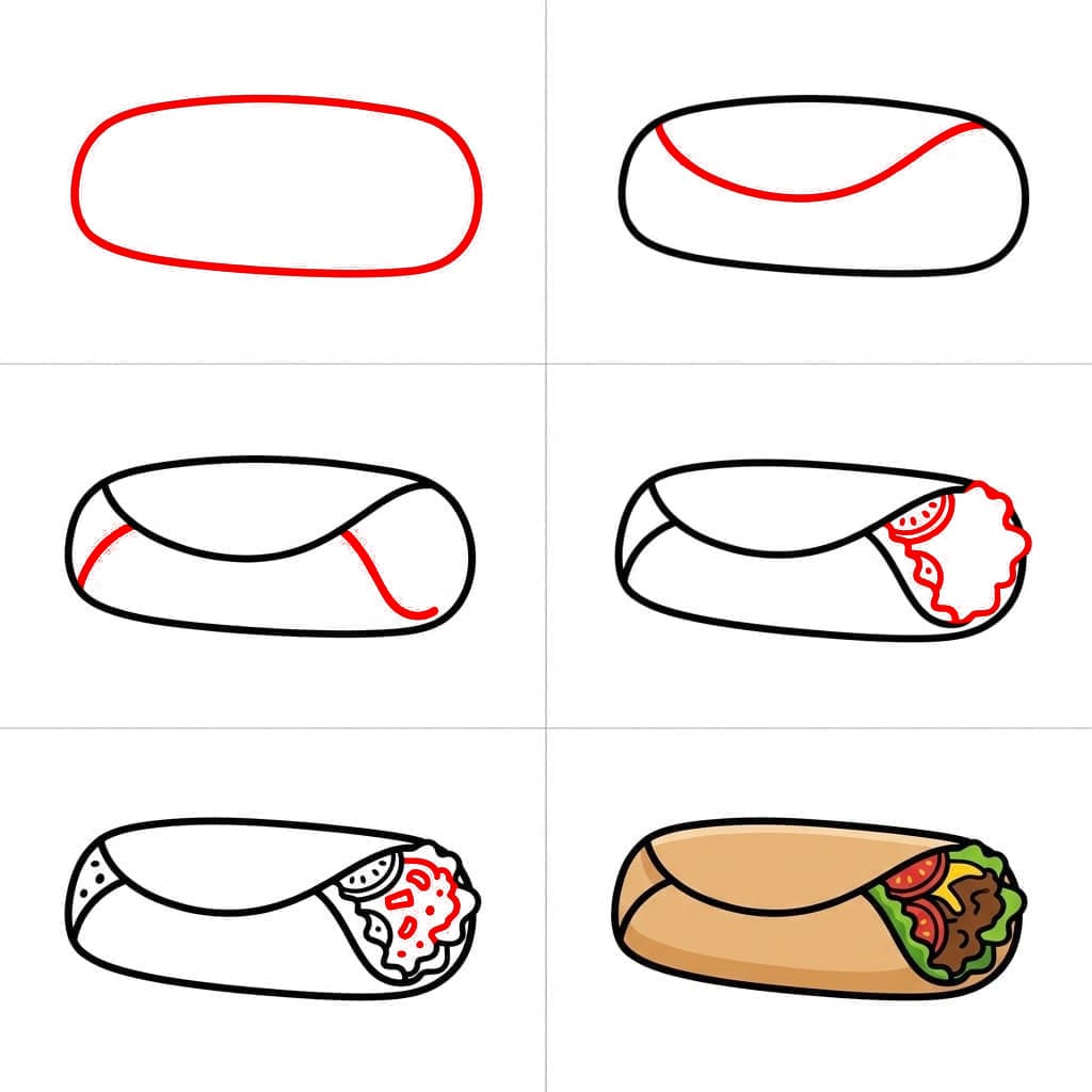 Image gratuite burrito dessin
