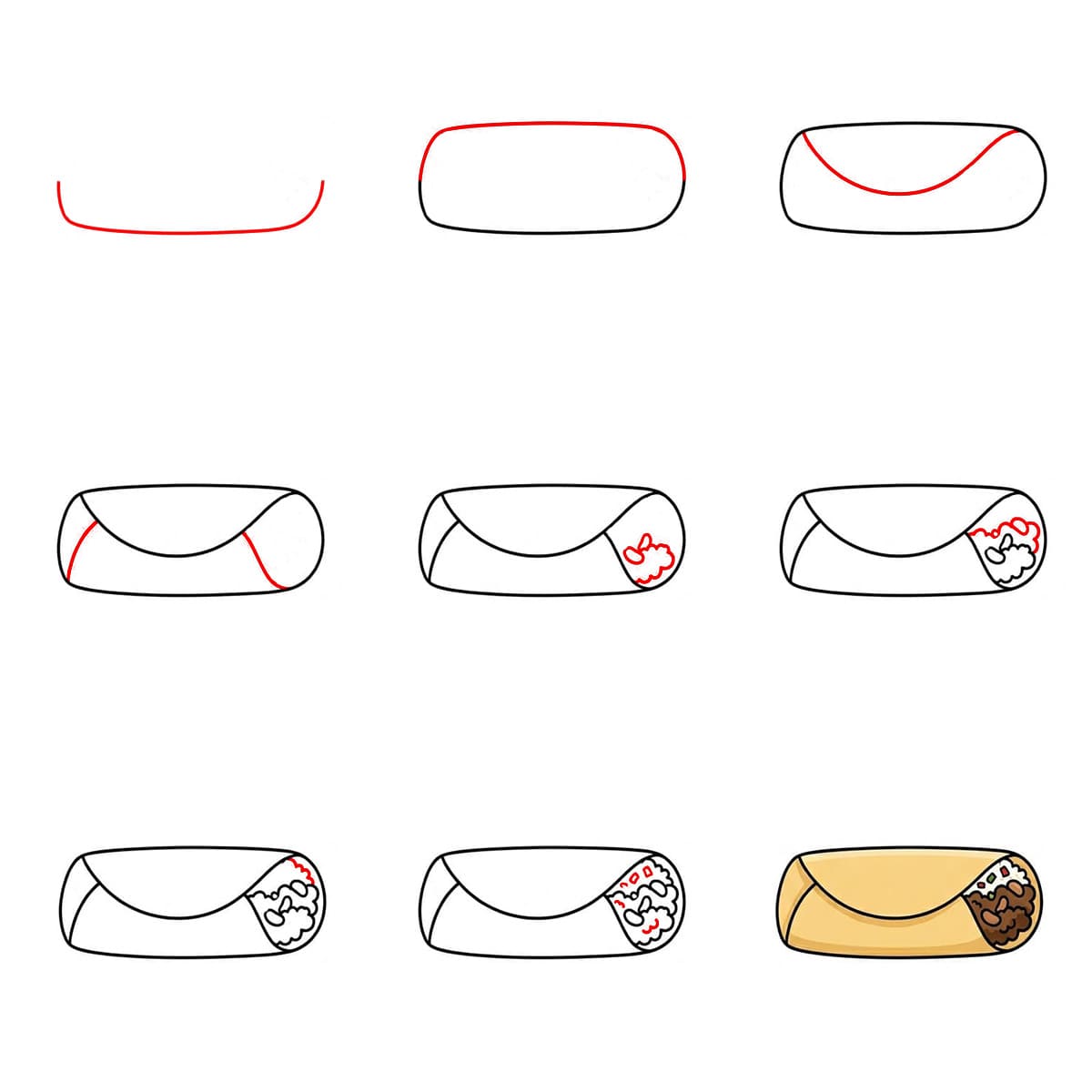 Image gratuite de burrito dessin