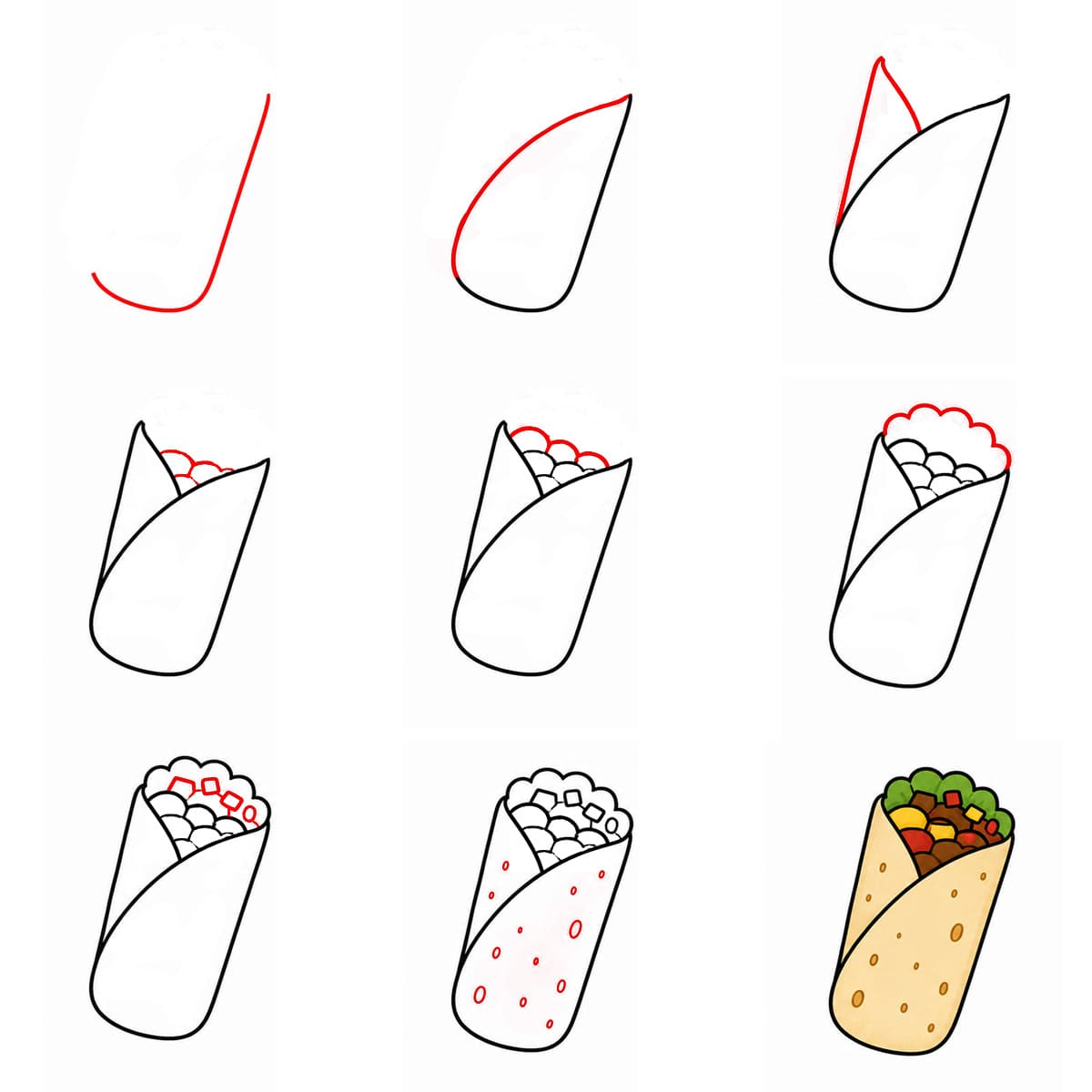 Image simple de burrito dessin