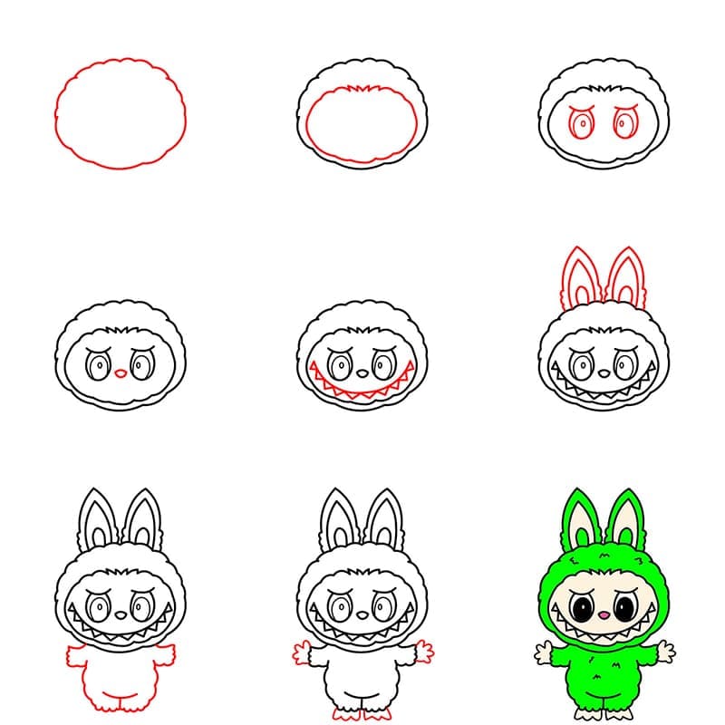 Labubu Vert dessin