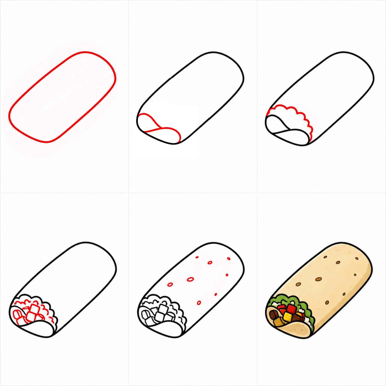 Plat mexicain Burrito dessin