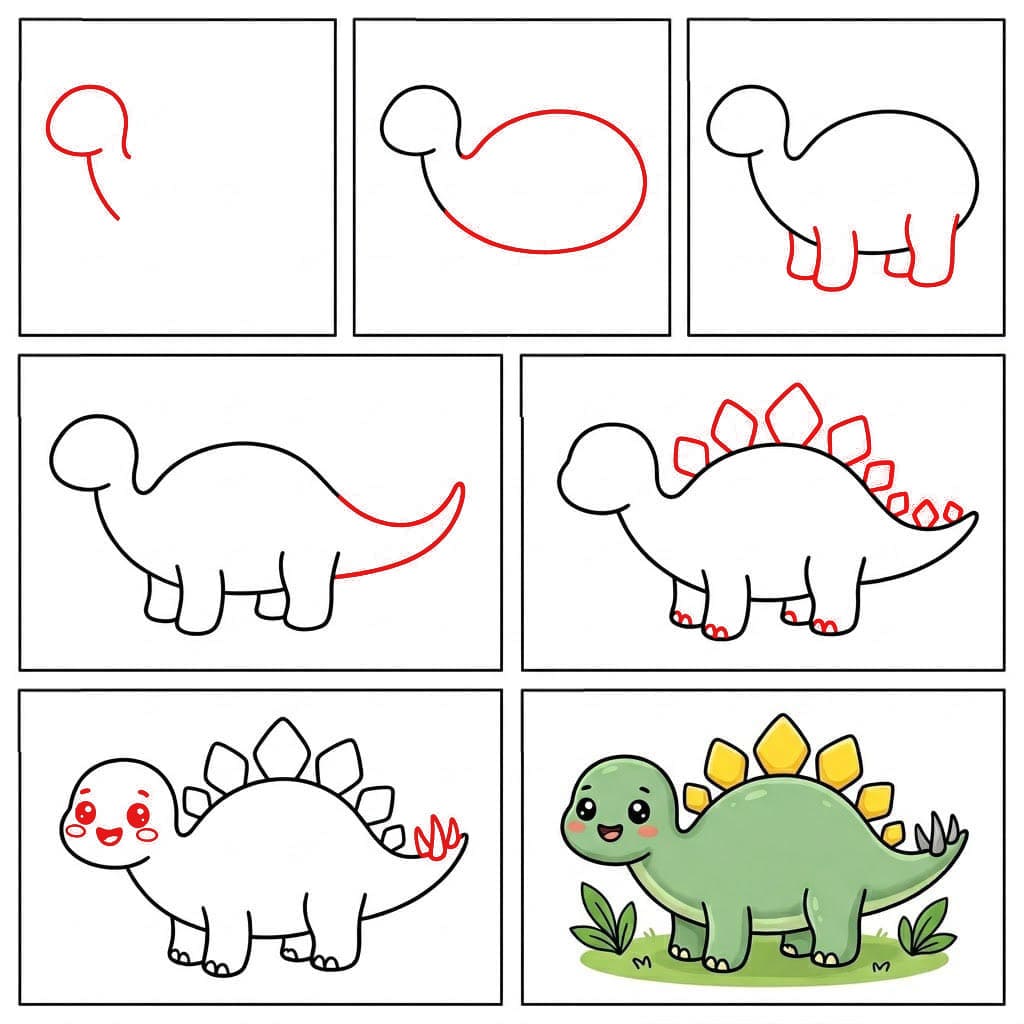 Stégosaure adorable dessin