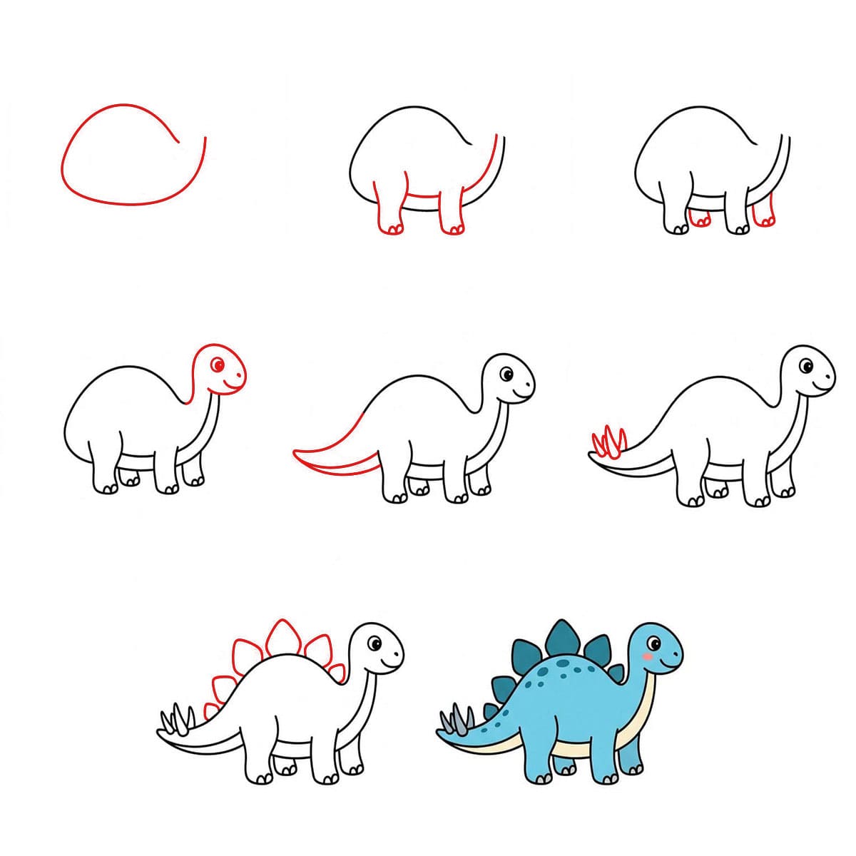 Stégosaure mignon gratuit dessin