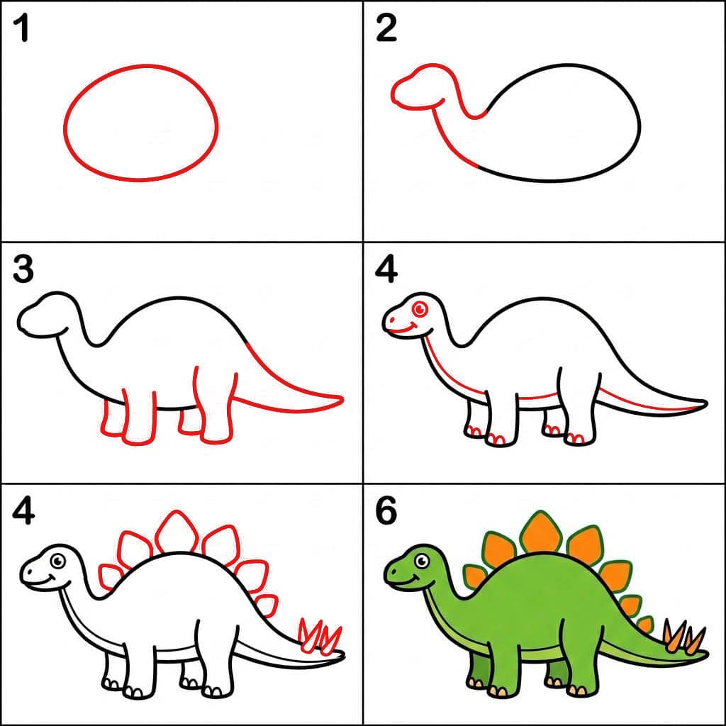 Stégosaure simple dessin