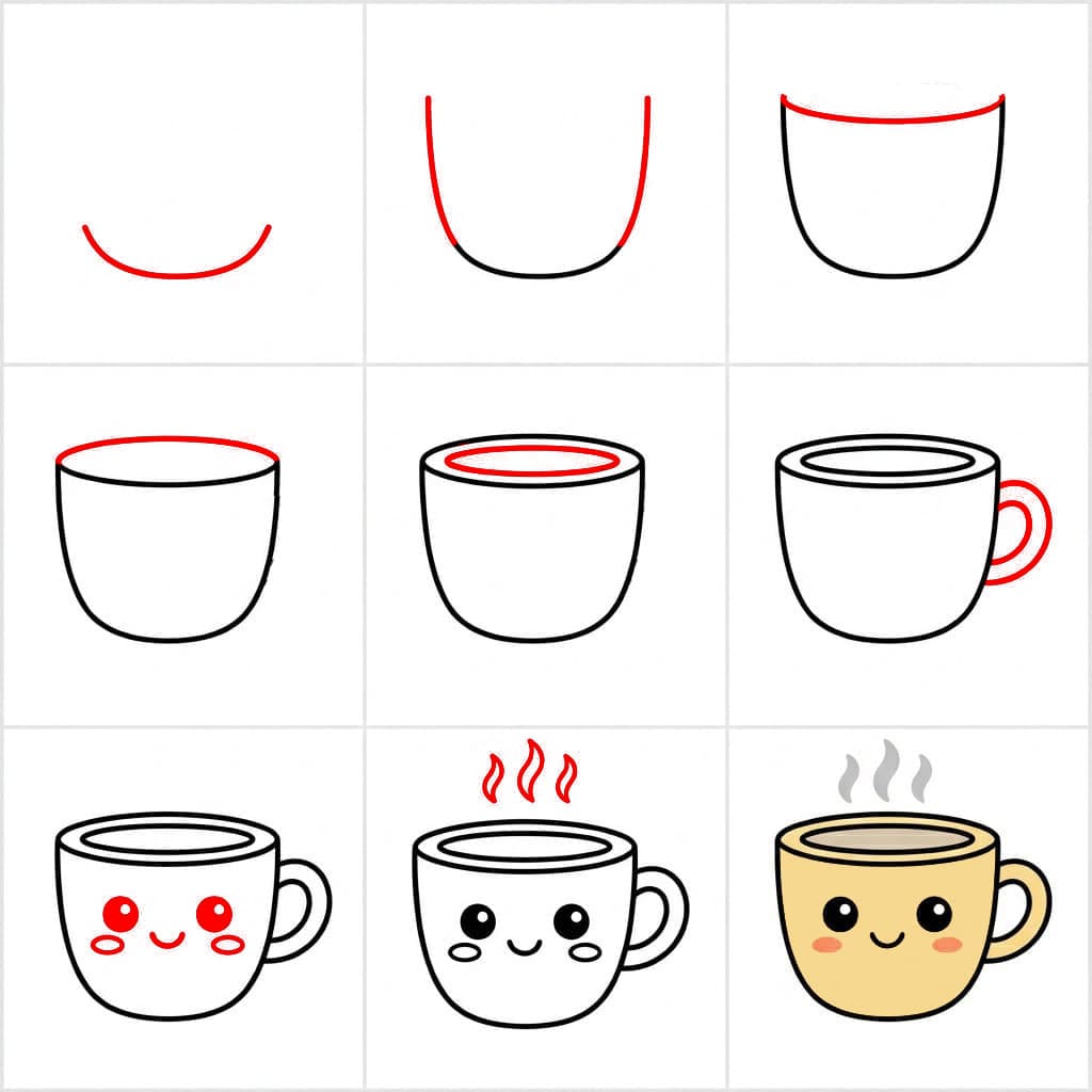 Tasse à thé adorable dessin