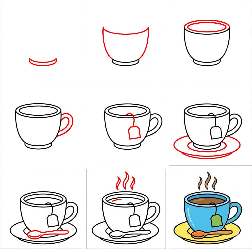 Tasse à thé dessin