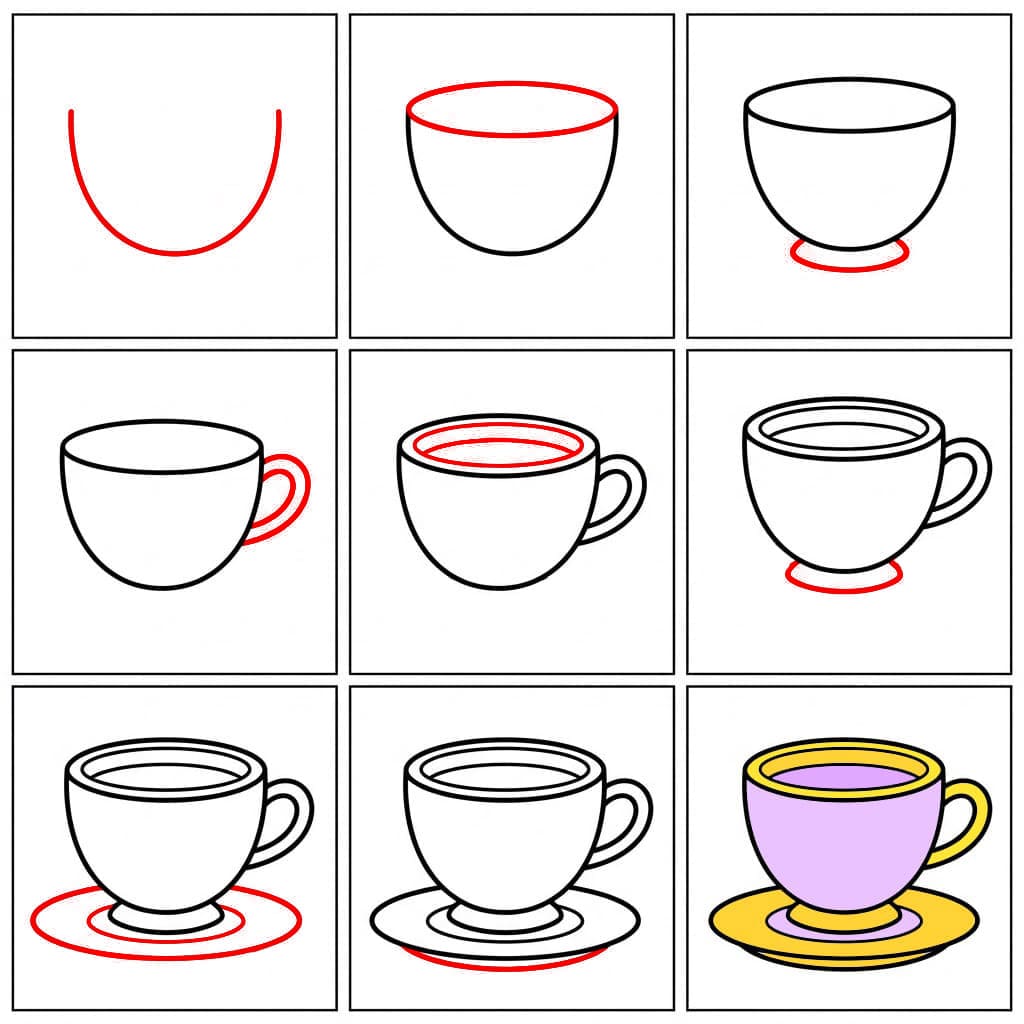 Tasse à thé classique dessin