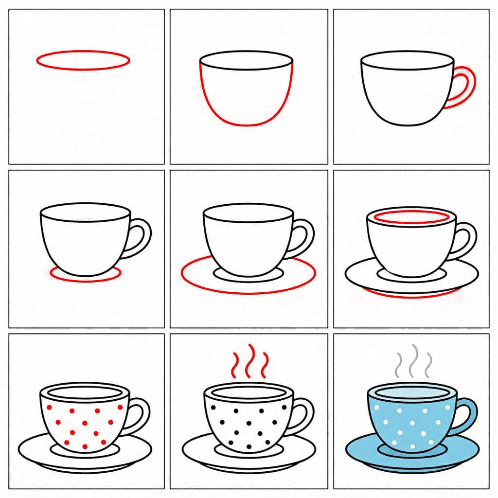 Tasse à thé mignonne dessin