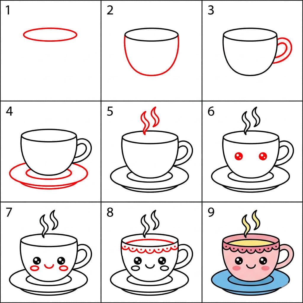 Tasse à thé Sourire mignon dessin