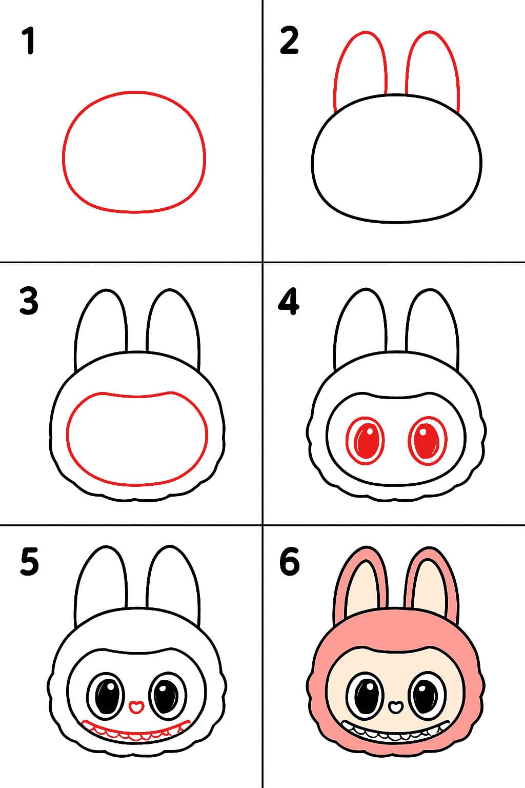 Visage de Labubu dessin