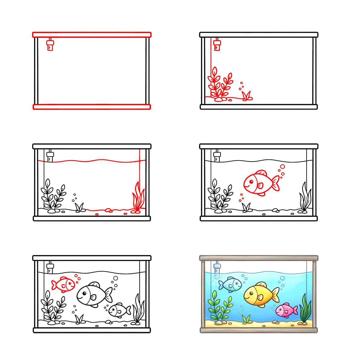 Aquarium dessin animé dessin