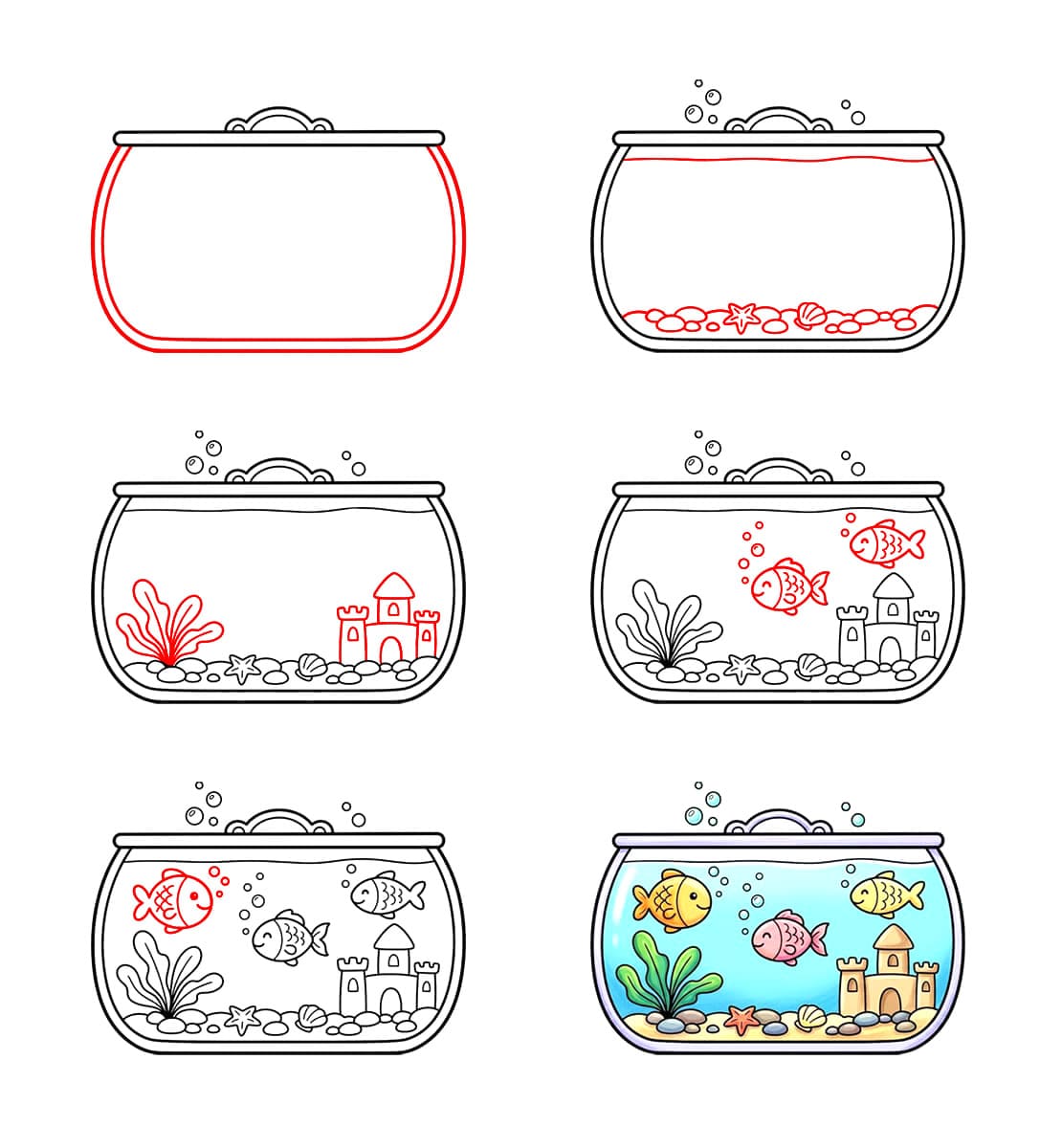 Aquarium joyeux dessin