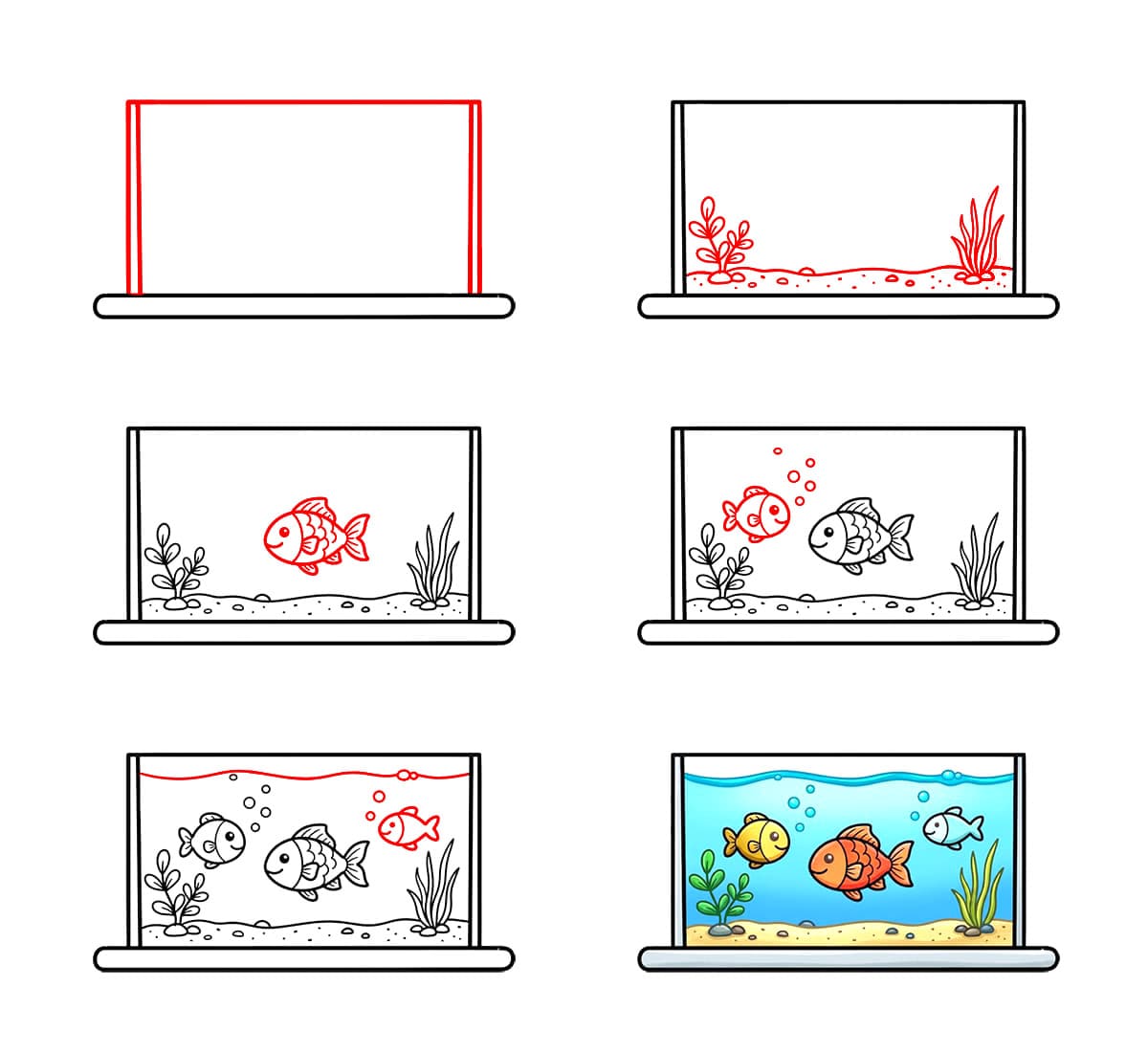 Aquarium mignon dessin
