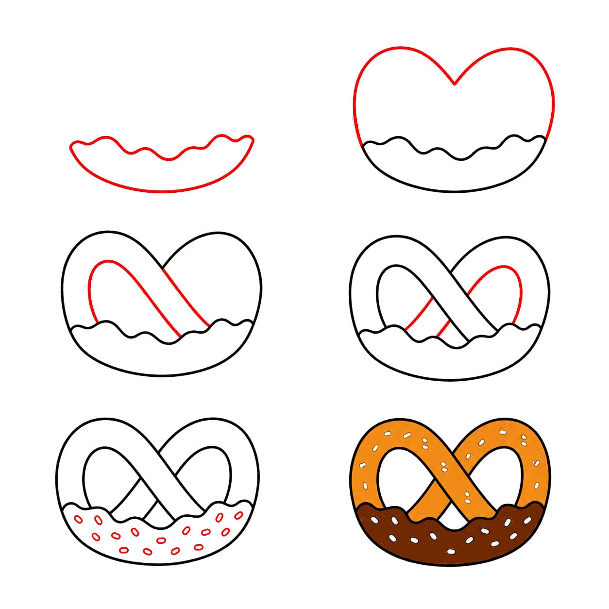 Bretzel enrobé de chocolat dessin