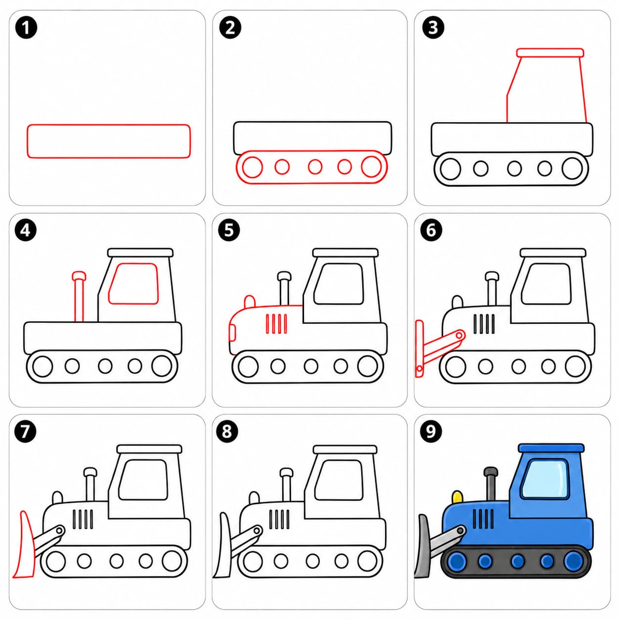 Bulldozer bleu gratuit dessin