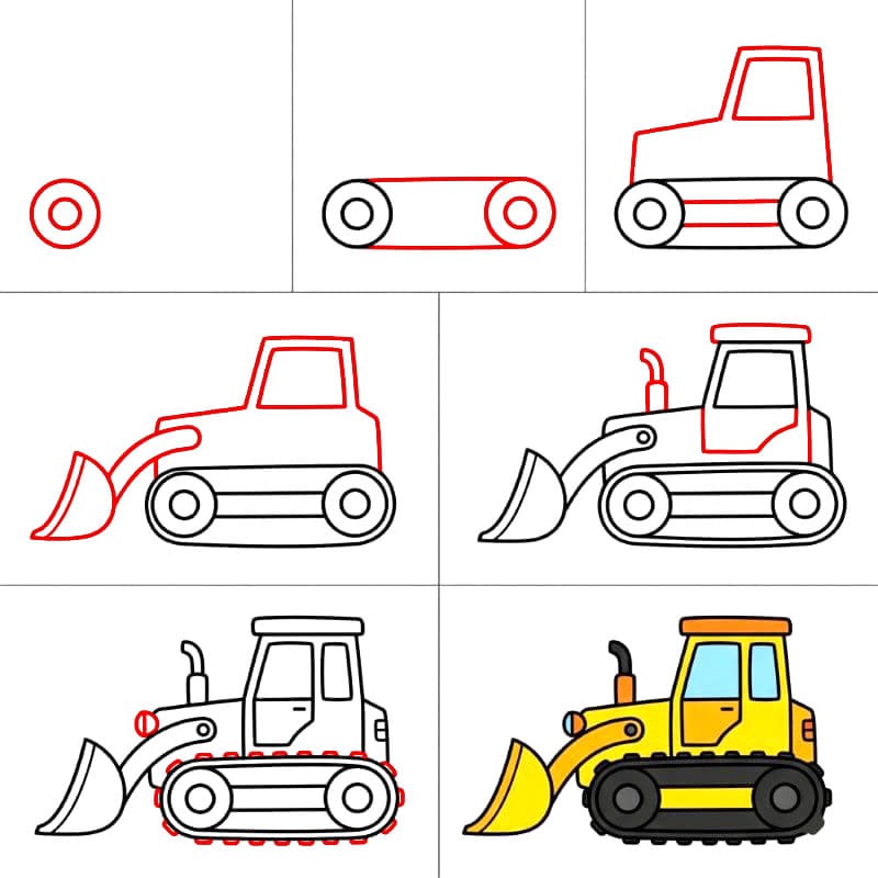 Bulldozer de chantier dessin