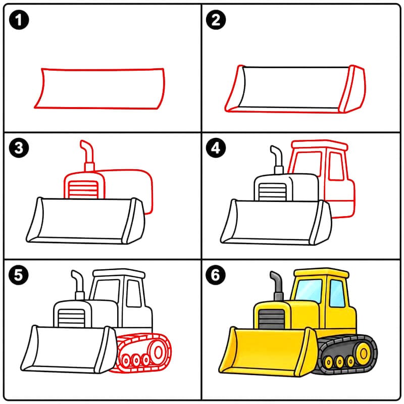 Bulldozer facile dessin