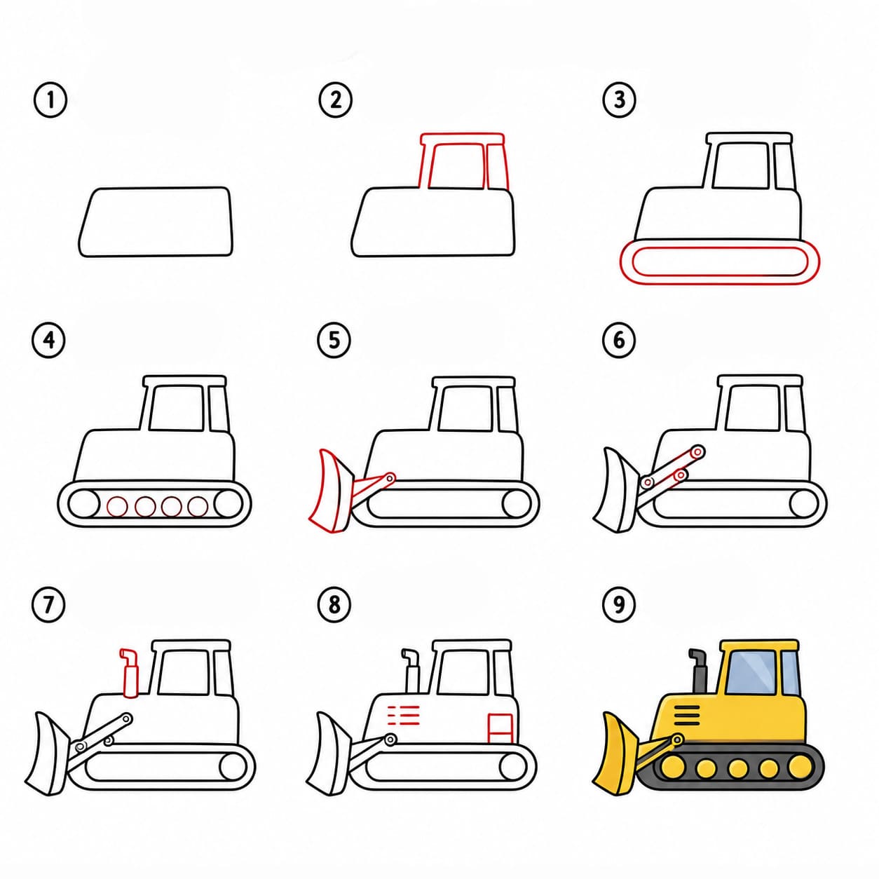 Bulldozer jaune gratuit dessin