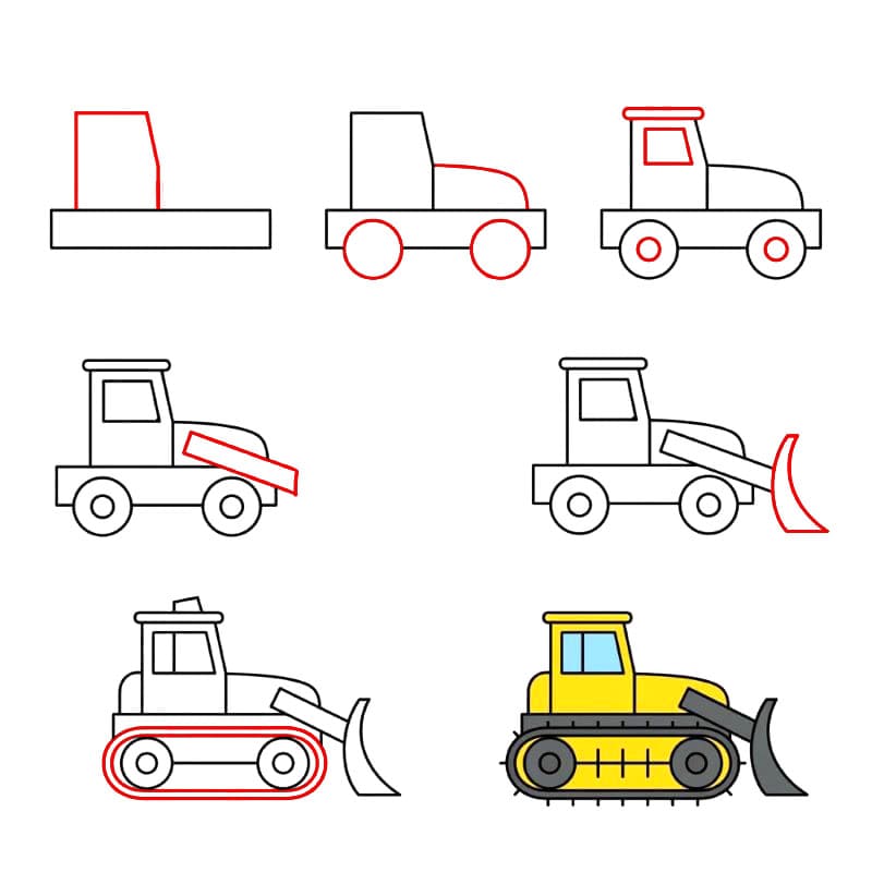 Bulldozer simple dessin