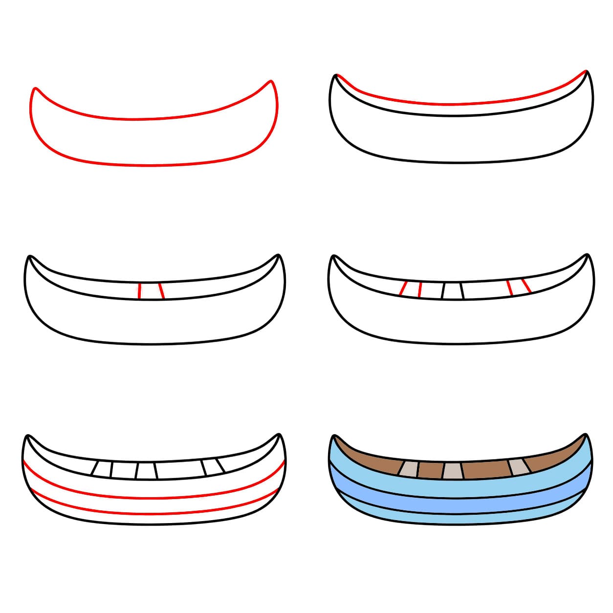 Canoë à rayures dessin