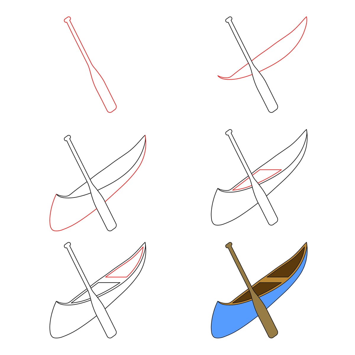 Canoë bleu dessin